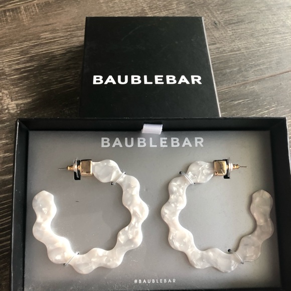 BaubleBar Jewelry - Baublebar white hoop earrings